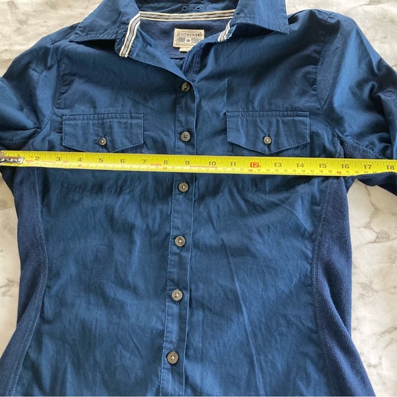 Navy blue long sleeve button up - Picture 7 of 9